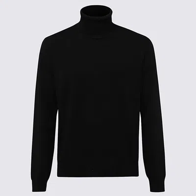 MALO BLACK WOOL KNITWEAR