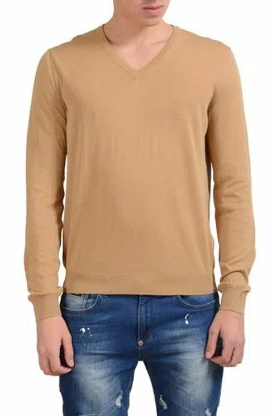 MALO MALO HERREN BRONZE BROWN V-AUSSCHNITT LICHT PULLOVER GRÖSSE M L