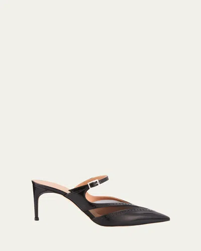 MALONE SOULIERS CRISTI V-CUT POINTED TOE MARY JANE LEATHER MULES