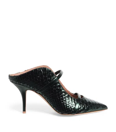 MALONE SOULIERS MALONE SOULIERS CROC-EMBOSSED LEATHER MAUREEN HEELED MULES 70