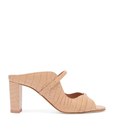 MALONE SOULIERS MALONE SOULIERS CROC-EMBOSSED LEATHER NORAH HEELED SANDALS 70