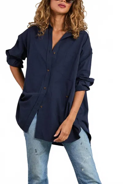 MAMENE DIANA WRAP SHIRT IN NAVY