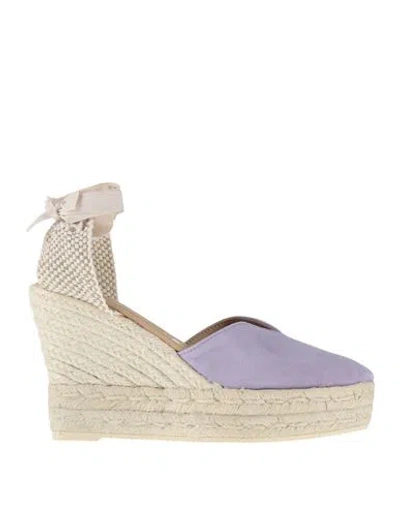 MANEBI MANEBÍ WOMAN ESPADRILLES LILAC SIZE 10 LEATHER