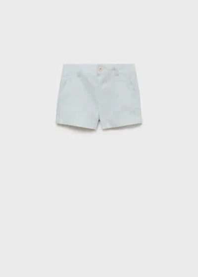 MANGO BABY LINEN-BLEND BERMUDA SHORTS SKY BLUE