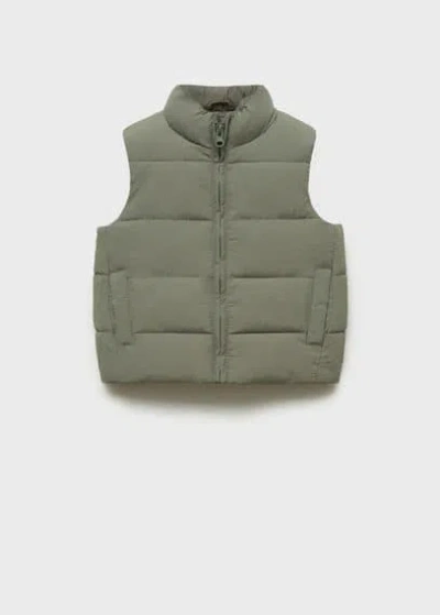 MANGO BABY QUILTED GILET GREEN