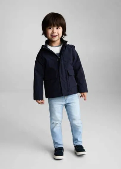 MANGO BABY QUILTED HOODED PARKA DARK NAVY