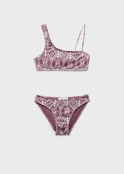 MANGO BIKINI IMPRIMÉ ETHNIQUE LIE DE VIN - ENFANTS - 5-6 ANS - MANGO KIDS
