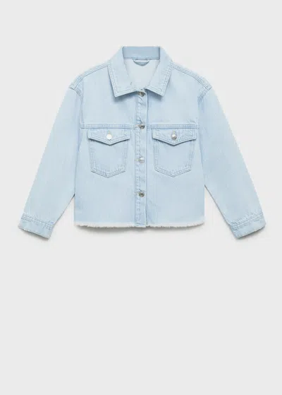 MANGO BLOUSON EN JEAN BAS EFFILOCHÉ BLEU CLAIR - ENFANTS - 12 - MANGO KIDS