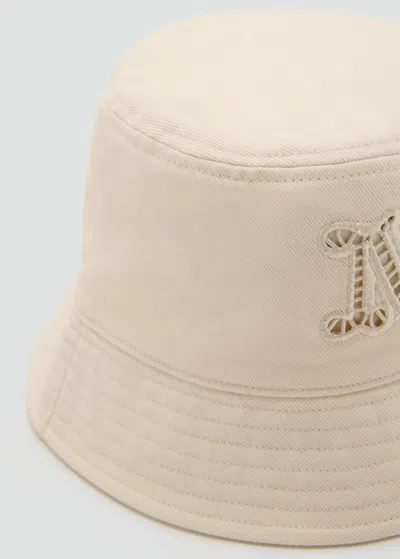 MANGO BUCKET HAT WITH EMBROIDERED LETTERING ECRU