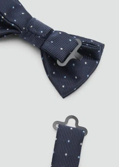 MANGO POLKA-DOTS BOW TIE DARK NAVY