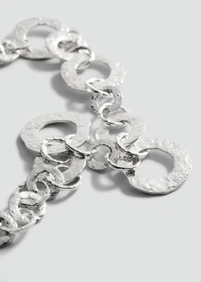 MANGO COMBINED METAL-HOOP NECKLACE SILVER