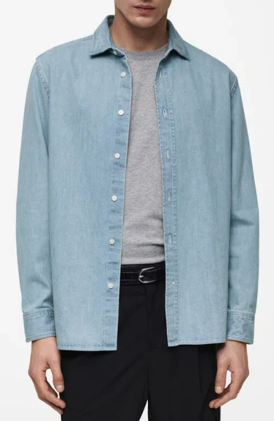 MANGO MANGO DENIM BUTTON-UP SHIRT