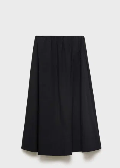 MANGO FLARED COTTON SKIRT BLACK