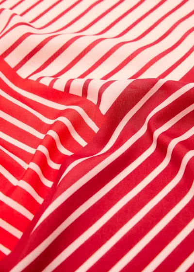 MANGO ABSTRACT STRIPE-PRINT SCARF RED