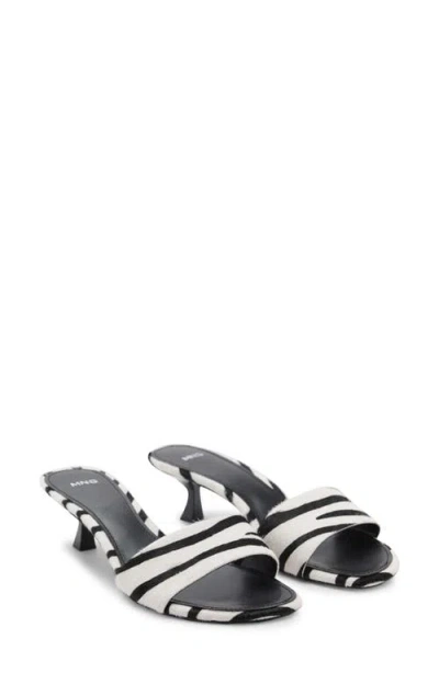 MANGO MANGO GENUINE CALF HAIR SLIDE SANDAL