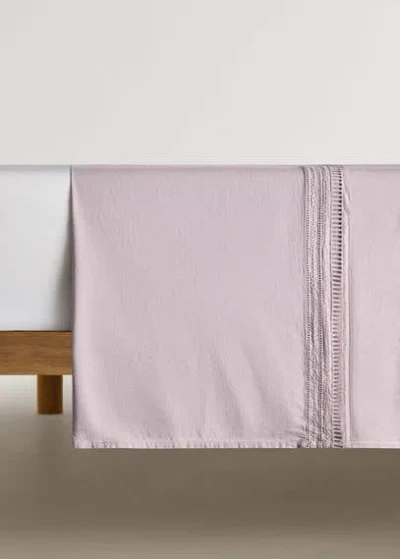 MANGO HOME DRAP PLAT FINITION BRODÉE LIT 135/140 CM ROSE CLAIR - HOME - LIT 150/160 CM - MANGO HOME