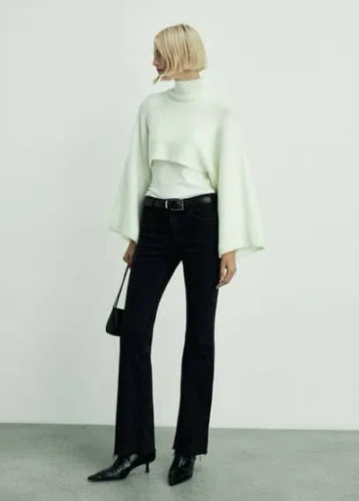 MANGO JEAN FIONA FLARE TAILLE NORMALE BLACK DENIM - FEMME - 42 - MANGO