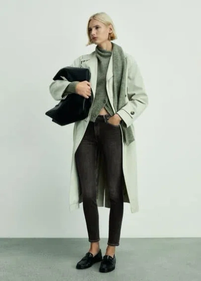 MANGO JEAN SKINNY TAILLE NORMALE GRIS - FEMME - 46 - MANGO