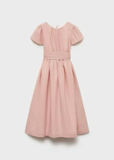 MANGO LINEN DRESS WITH BACK OPENING PINK