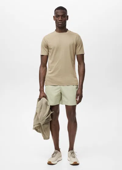 MANGO MAN COOLMAX SLIM FIT T-SHIRT KHAKI