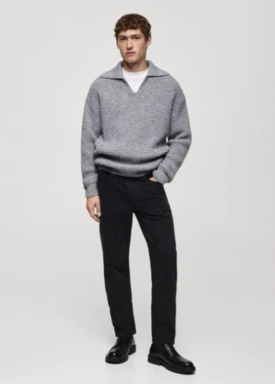 MANGO MAN JEANS BEN TAPERED FIT BLACK DENIM