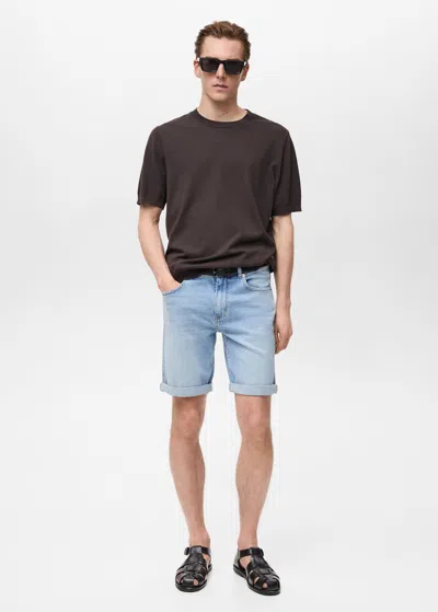 MANGO MAN BERMUDA EN JEAN SLIM FIT BLEU MOYEN - HOMME - 46 - MANGO MAN