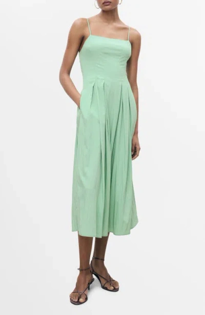 MANGO MANGO PLEATED MIDI DRESS