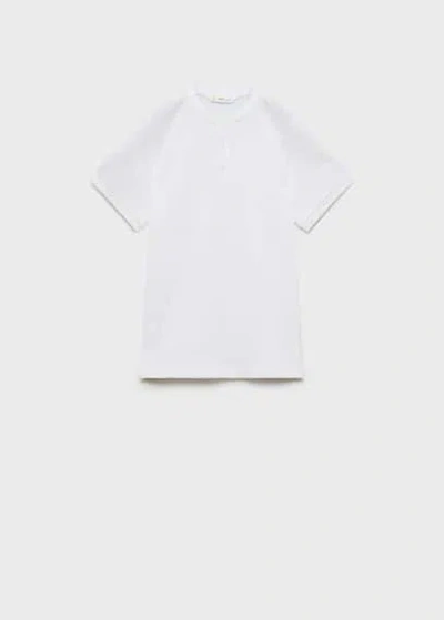 MANGO MAO COLLAR POLO SHIRT OFF WHITE