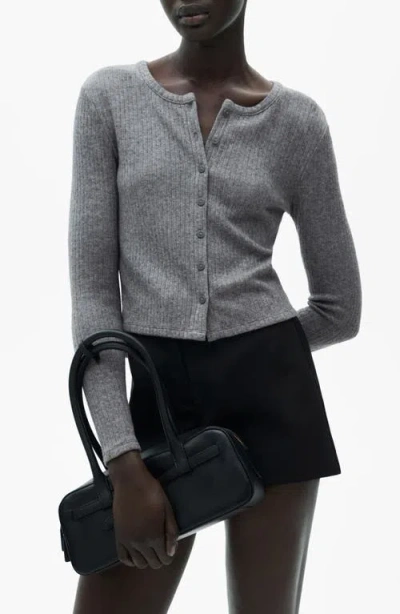 MANGO MANGO RIB BUTTON-UP CARDIGAN