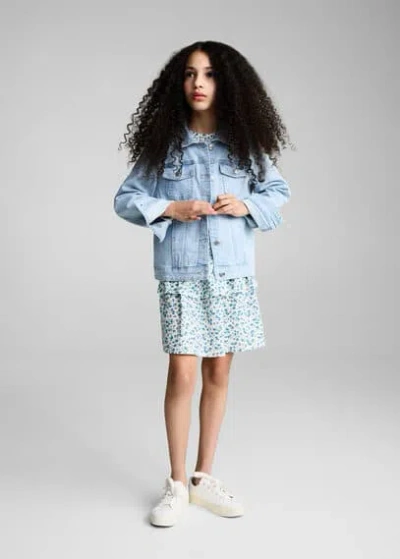 MANGO FLORAL RUFFLE DRESS OFF WHITE