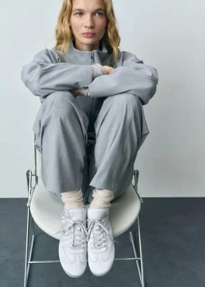 MANGO TENNIS SATINÉES LACETS ARGENT - FEMME - 37 - MANGO