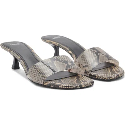 MANGO MANGO SNAKE PRINT KITTEN HEEL SLIDE SANDAL