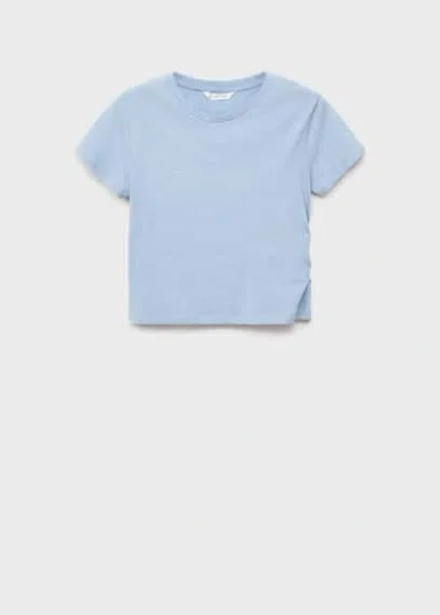 MANGO TEEN KNOT DETAIL T-SHIRT SKY BLUE