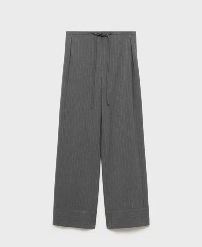 MANGO WOMEN'S CHALK-STRIPE STRAIGHT TROUSERS