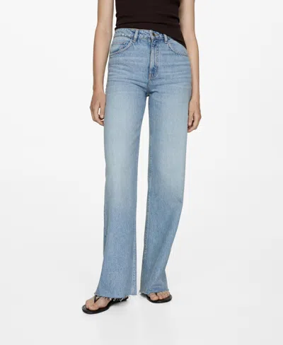 MANGO WOMEN'S DANILA MEDIUM-RISE WIDE LEG JEANS