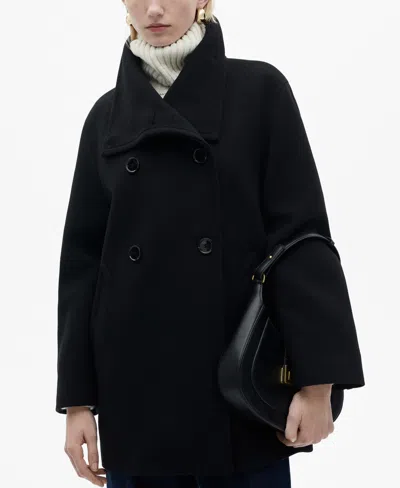 MANGO WOMEN'S DOUBLE-BREASTED WOOL COAT