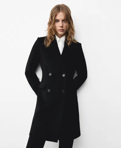 MANGO WOMEN'S DOUBLE-BREASTED WOOL COAT