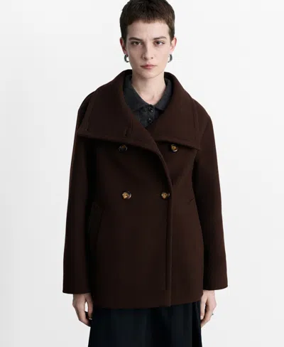 MANGO WOMEN'S DOUBLE-BREASTED WOOL COAT