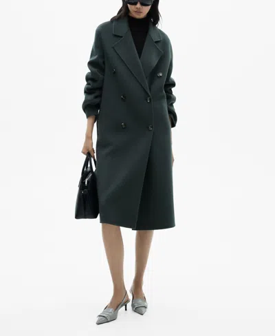 MANGO WOMEN'S HANDMADE OVERSIZED WOOL COAT