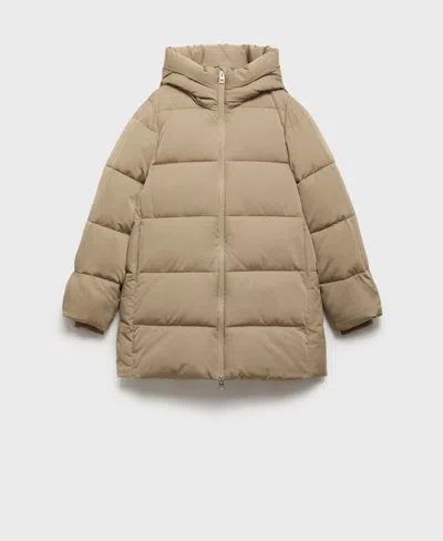 MANGO WOMEN'S HOOD QUILTED COAT