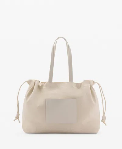 MANGO WOMEN'S LEATHER-BLEND SHOPPER BAG