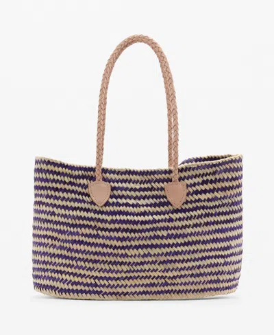 MANGO WOMEN'S NATURAL FIBER SHOPPER BAG