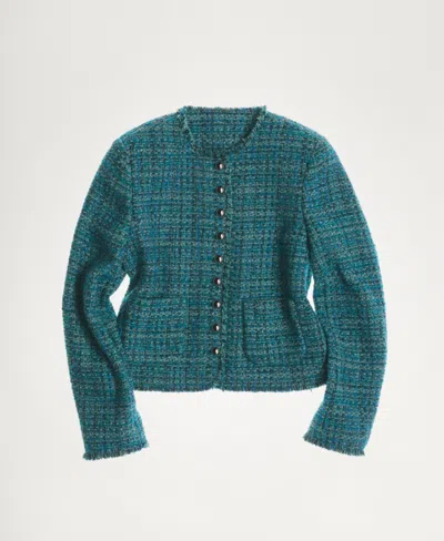 MANGO WOMEN'S POCKET TWEED JACKET