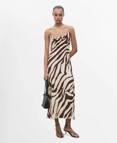 MANGO WOMEN'S PRINTED MIDI DRESS
