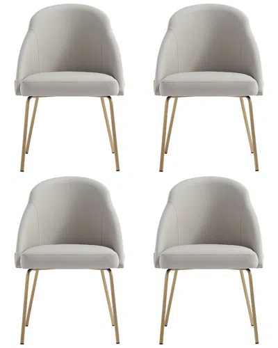 MANHATTAN COMFORT MANHATTAN COMFORT GRACIE MODERN LEATHERETTE DINING CHAIR WITH STEEL LEGS