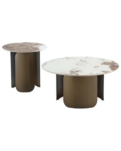 MANHATTAN COMFORT MANHATTAN COMFORT MONICA 2PC MODERN COFFEE TABLE & END TABLE SET