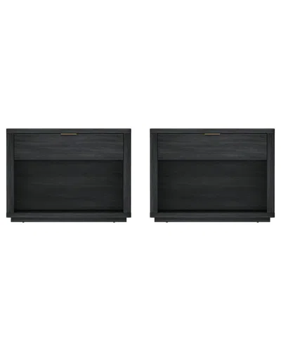 MANHATTAN COMFORT MANHATTAN COMFORT SET OF 2 EVELYN MODERN NIGHTSTANDS 2.0 WITH 2 FULL EXTENSION  DRAWERS