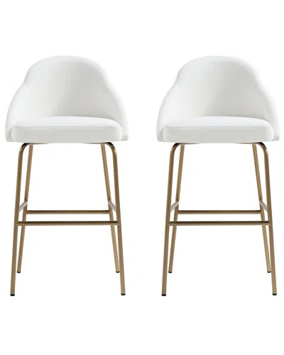 MANHATTAN COMFORT MANHATTAN COMFORT SET OF 2 GRACIE MODERN LEATHERETTE BARSTOOLS WITH STEEL LEGS