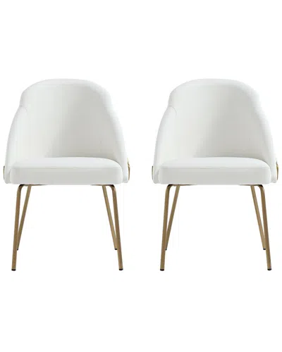 MANHATTAN COMFORT MANHATTAN COMFORT SET OF 2 GRACIE MODERN LEATHERETTE DINING CHAIRS WITH STEEL  LEGS