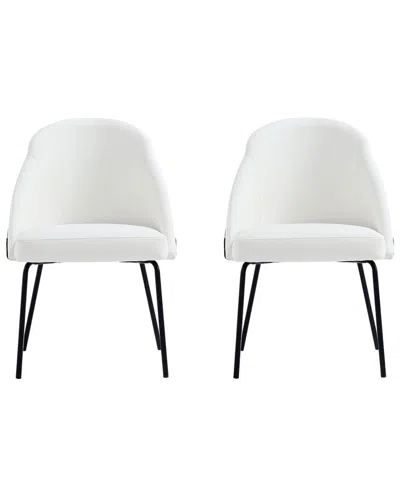 MANHATTAN COMFORT MANHATTAN COMFORT SET OF 2 GRACIE MODERN LEATHERETTE DINING CHAIRS WITH STEEL  LEGS